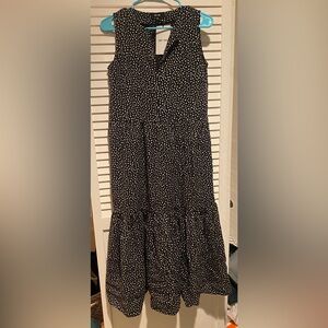 Saint + Sofia Greenwich stopped black and white dress